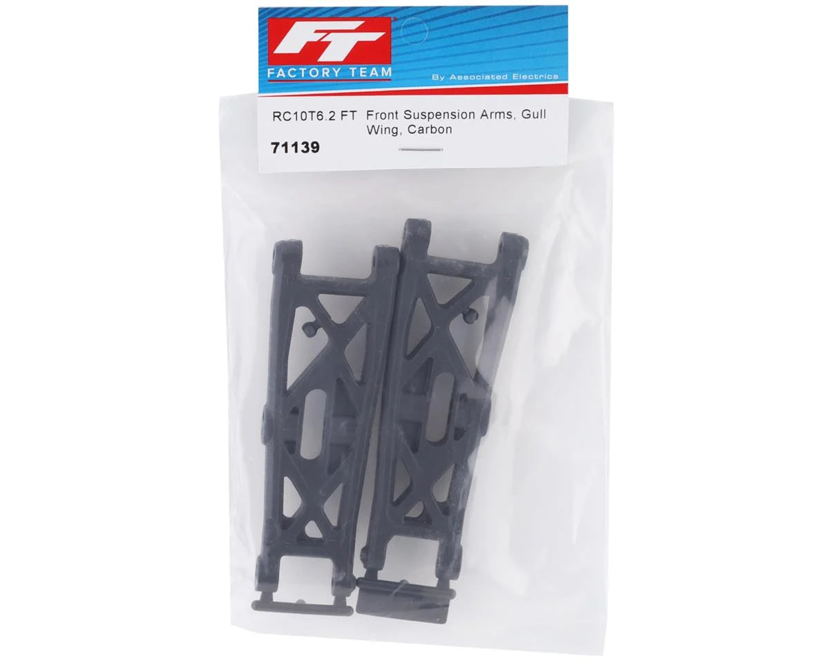 71139 RC10T6.2 FT Front Suspension Arms, Gull Wing, Carbon