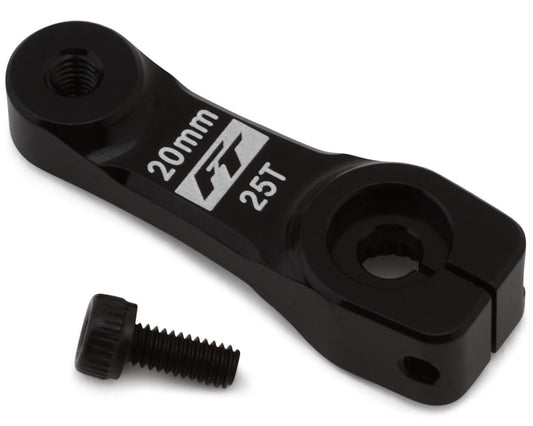 81673 Team Associated Factory Team Aluminum 20mm Servo Horn (Black) (-2mm Offset) (25T-Futaba/ProTek)