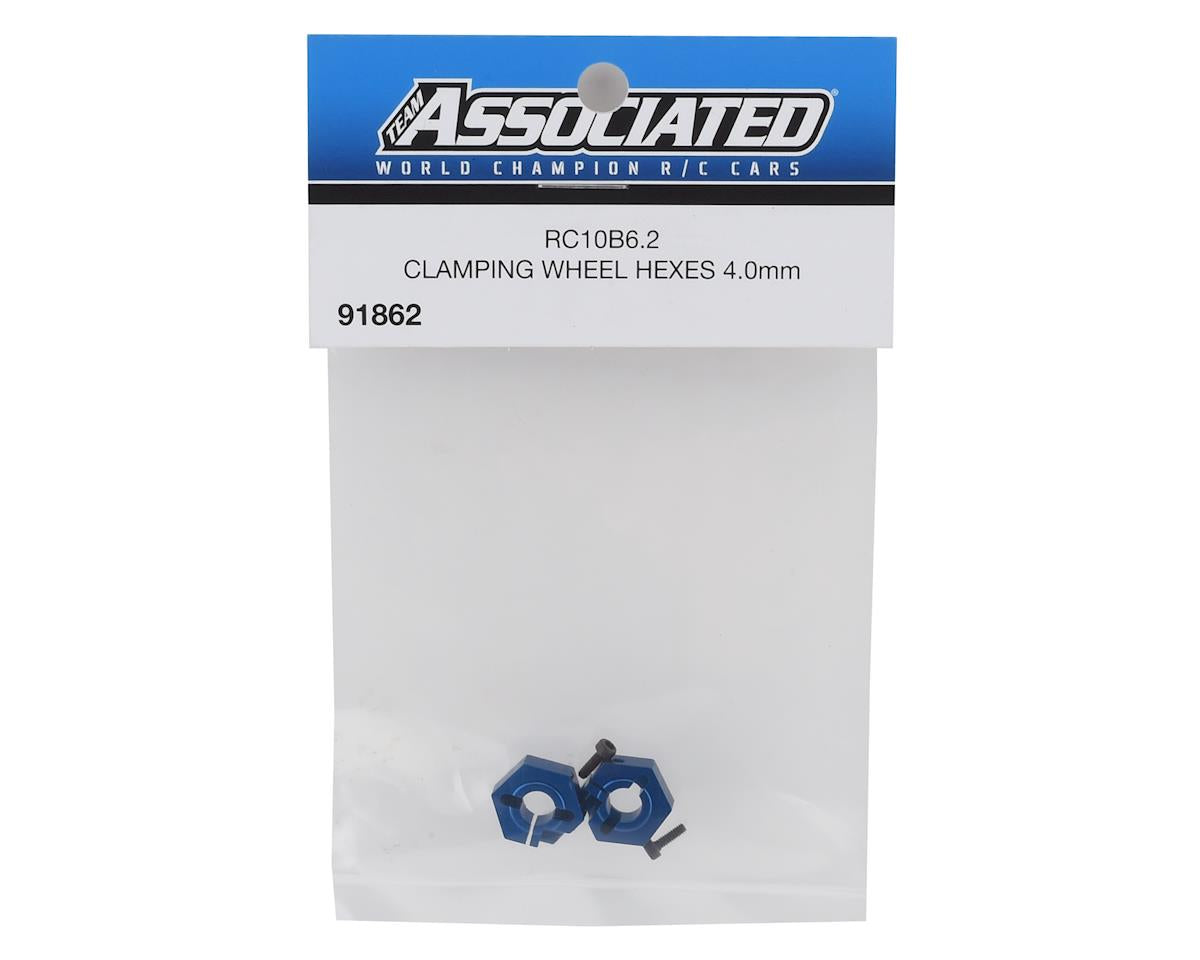 Team Associated RC10 B6.2 4.0mm Clamping Wheel Hex (Blue) (2) - 91862