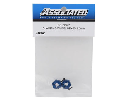 Team Associated RC10 B6.2 4.0mm Clamping Wheel Hex (Blue) (2) - 91862