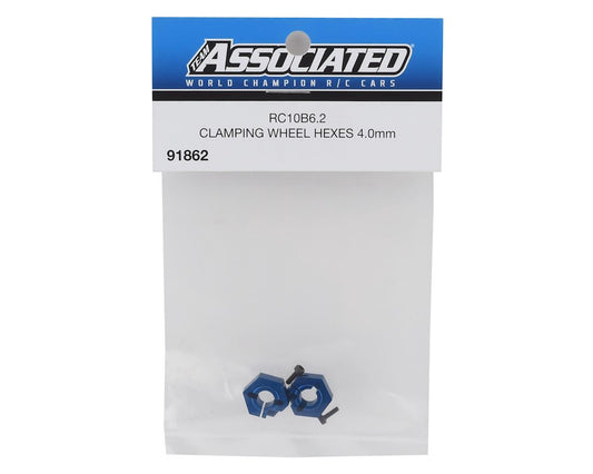 Team Associated RC10 B6.2 4.0mm Clamping Wheel Hex (Blue) (2) - 91862