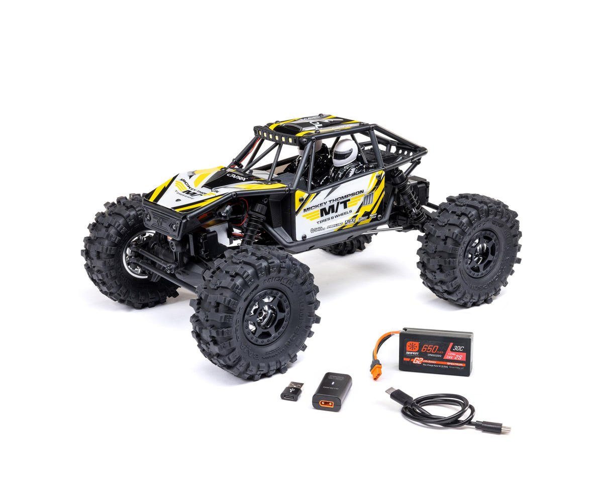 AXI-1750T2 Axial UTB18 Capra 4WS 1/18 RTR 4WD Unlimited Trail Buggy (Yellow) w/2.4GHz Radio, Battery & Charger