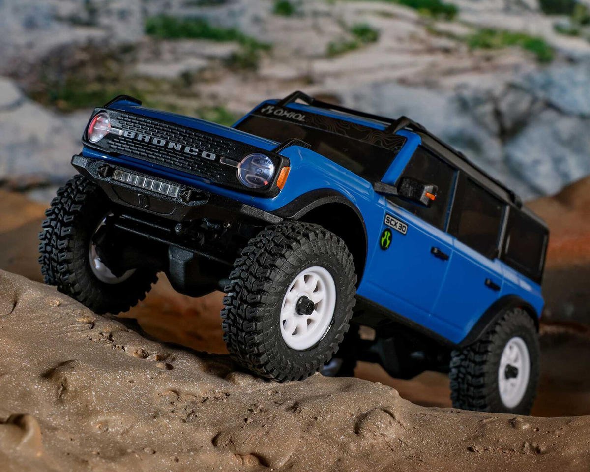 Axial SCX30 Ford Bronco 1/30 4WD RTR Scale Mini Crawler w/2.4GHz Radio, Battery & Charger (Blue) - AXI-2048T1