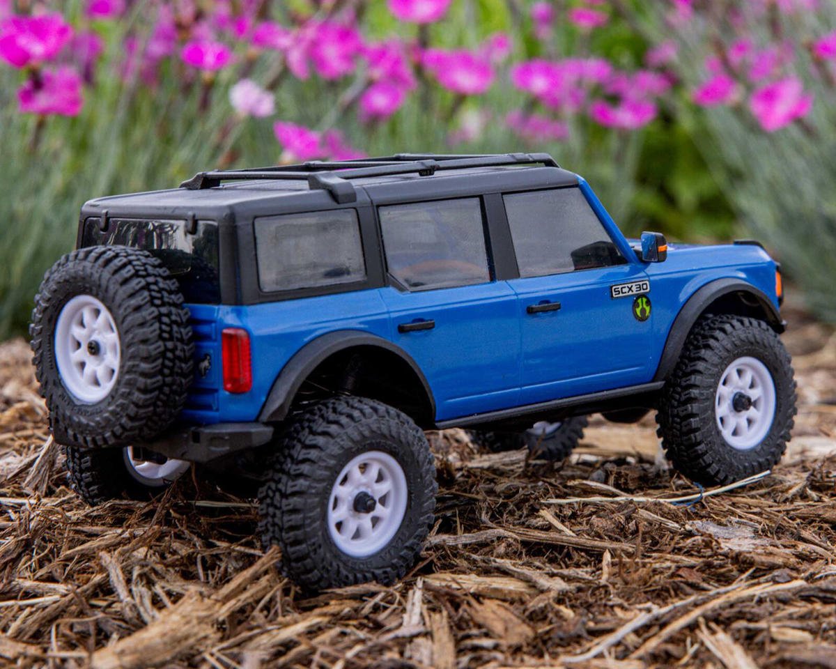 Axial SCX30 Ford Bronco 1/30 4WD RTR Scale Mini Crawler w/2.4GHz Radio, Battery & Charger (Blue) - AXI-2048T1