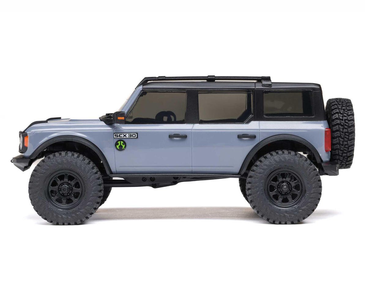 Axial SCX30 Ford Bronco 1/30 4WD RTR Scale Mini Crawler w/2.4GHz Radio, Battery & Charger (Gray) - AXI-2048T2