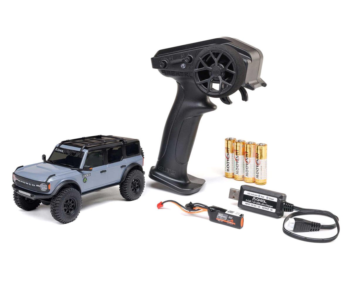 Axial SCX30 Ford Bronco 1/30 4WD RTR Scale Mini Crawler w/2.4GHz Radio, Battery & Charger (Gray) - AXI-2048T2