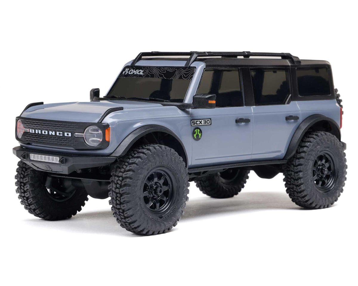 Axial SCX30 Ford Bronco 1/30 4WD RTR Scale Mini Crawler w/2.4GHz Radio, Battery & Charger (Gray) - AXI-2048T2