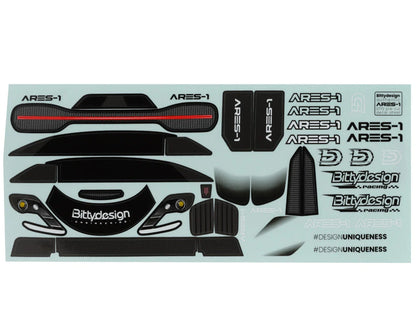Bittydesign ARES-1 GT12 1/12 On-Road Body (Clear) - BDGT12-AS1