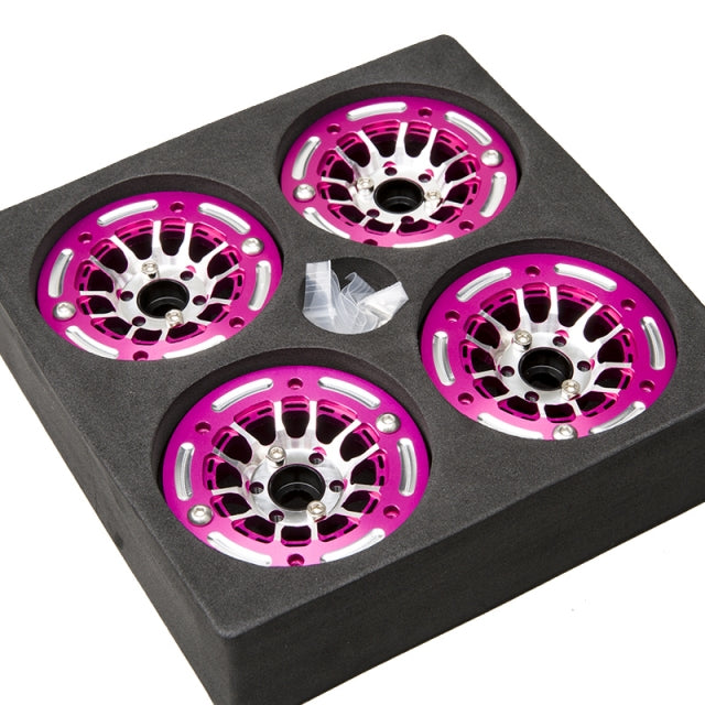 RhinoRC MOZA 1.9 Inch Super Pink Color Aluminum Wheel Rim 4PCS - 19S01