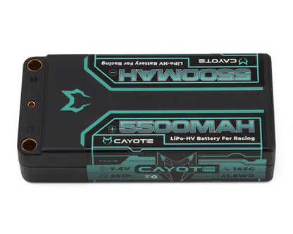 CAYOTE 2S 145C LCG Shorty Battery 7.6V/5500mAh w/5mm Bullets - CYE552S145