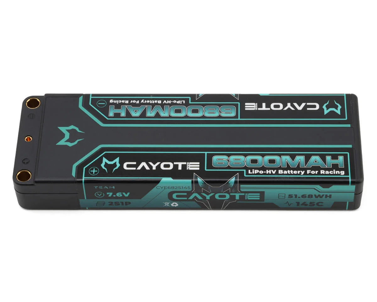 CAYOTE 2S 145C LCG Stick LiHV Battery 7.6v/6800mAh w/5mm Bullets CYE682S145