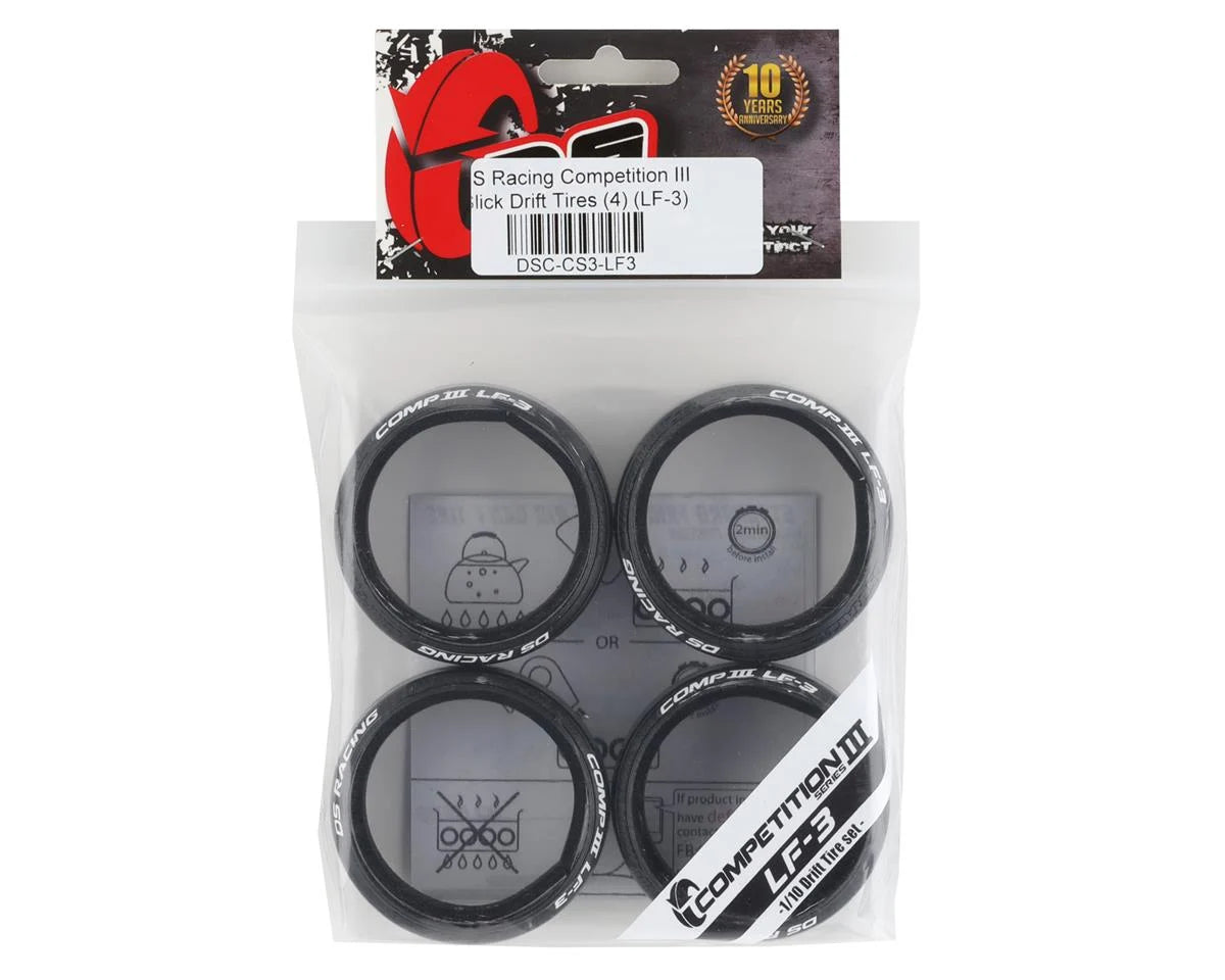 DS Racing Competition III Slick Drift Tires (4) (LF-3) - DSC-CS3-LF3