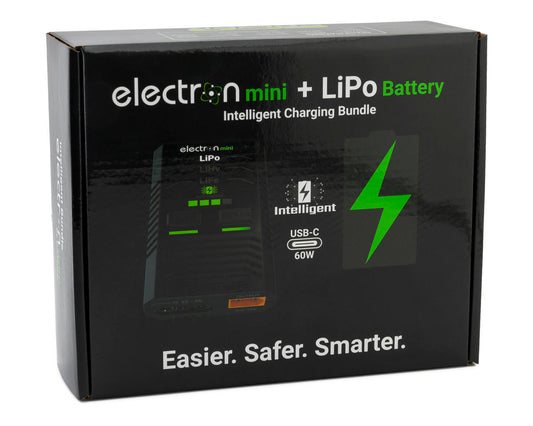 ECP-1008 EcoPower Intelligent 2S 450mAh PH2.0 LiPo Battery/"Electron Mini" Charger Bundle (SCX24 & Other Mini Crawlers)
