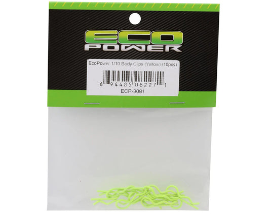 ECP-3081 Eco Power 1/10 Body Clips (yellow) (10pcs)