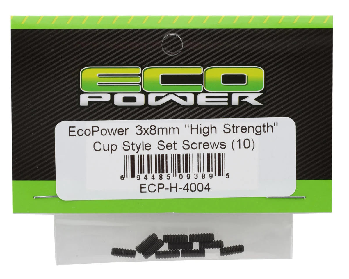 3mm "High Strength" Steel Cup Style Set Screws (10) (3x8mm) - ECP-H-4004