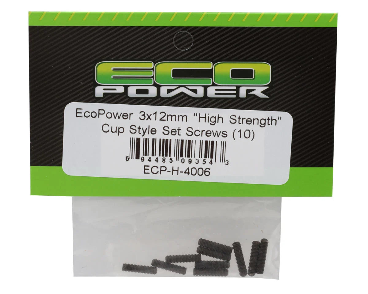 3mm "High Strength" Steel Cup Style Set Screws (10) (3x12mm) - ECP-H-4006
