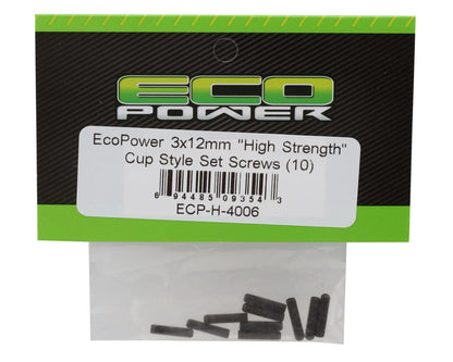 3mm "High Strength" Steel Cup Style Set Screws (10) (3x12mm) - ECP-H-4006