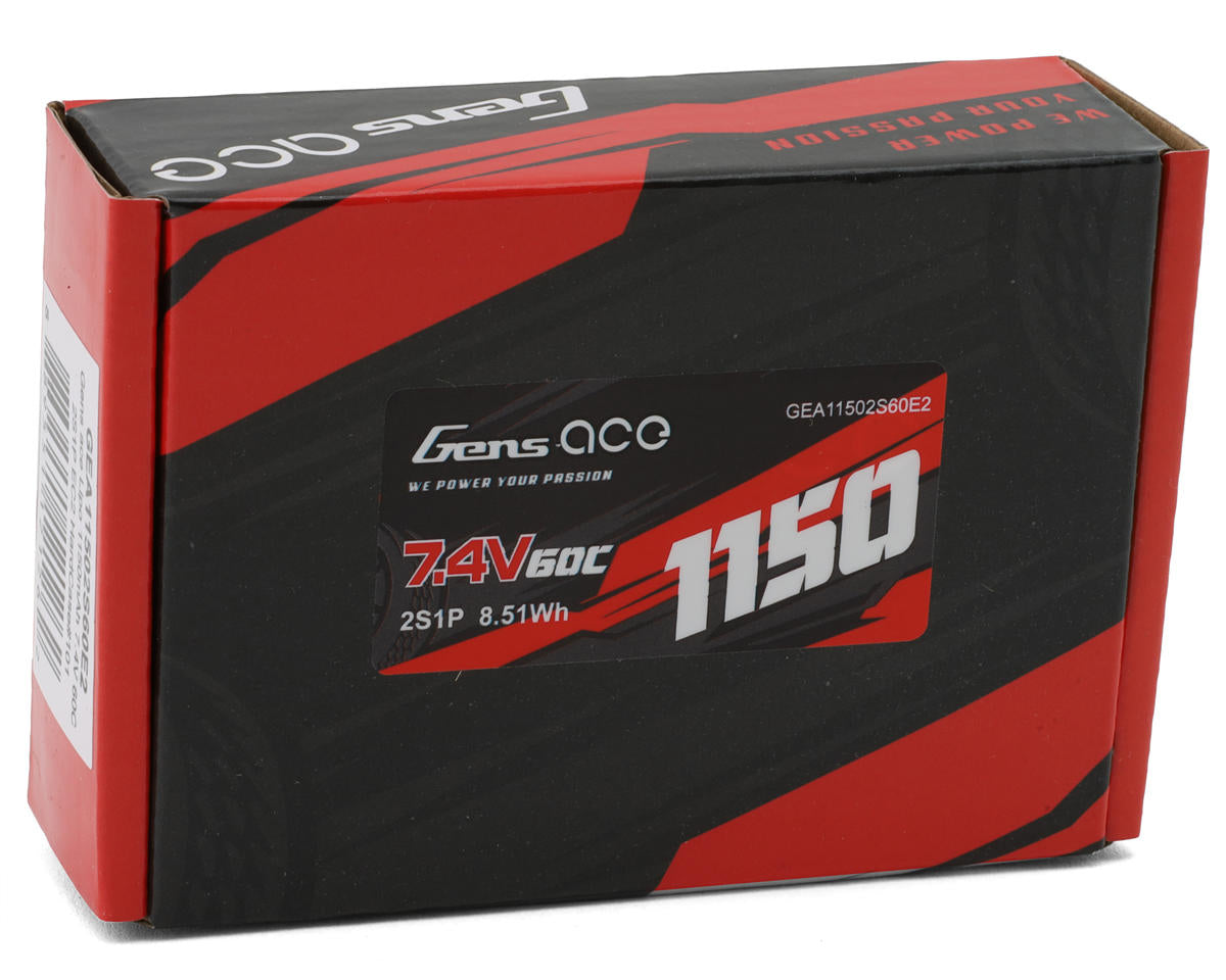 Gens Ace Lipo 1150mAh (7.4V 60c) 2S1P EC2 Hardcase#101 - GEA11502S60E2