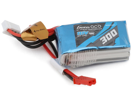Gens Ace 3S 45C LiPo Battery (11.1V/300mAh) w/JST Connector - GEA3003S45JST