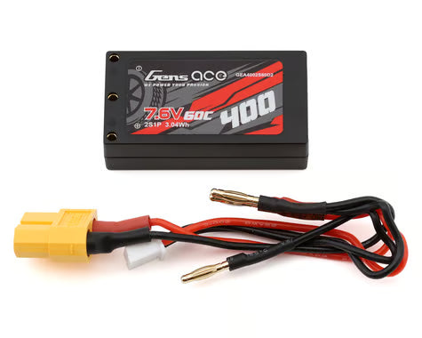 Gens Ace Lipo 400mAh 7.6V w/2mm Bullets - GEA4002S60D2