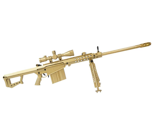 GOA50-Gold Goat Guns Miniature 1/4 Scale Die-Cast Barrett 82A1 .50 CAL Model Kit Gold