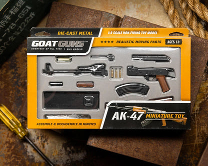 GOAAK-Black Goat Guns Miniature 1/3 Scale Die-Cast AK47 Model Kit Black