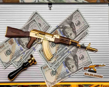 GOAAK-Gold Goat Guns Miniature 1/3 Scale Die-Cast AK47 Model Kit Gold
