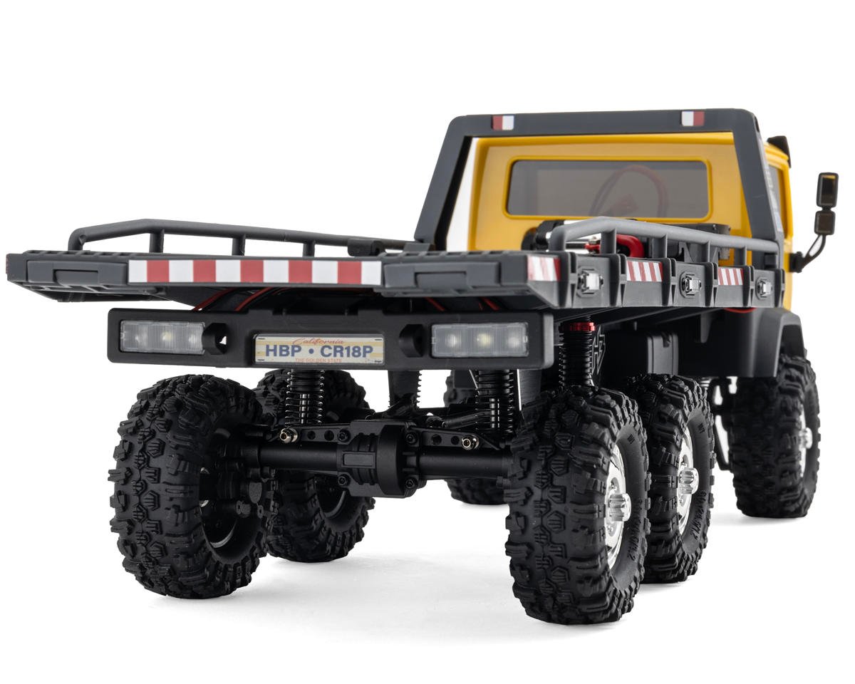 HobbyPlus CR18P Arktos 6X6 RTR 1/18 Brushed Micro Rock Crawler Flatbed Hauler (Yellow) w/2.4GHz Radio, Battery & Charger