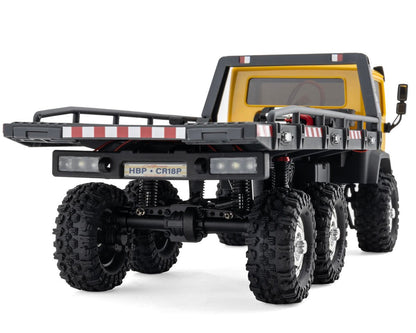 HobbyPlus CR18P Arktos 6X6 RTR 1/18 Brushed Micro Rock Crawler Flatbed Hauler (Yellow) w/2.4GHz Radio, Battery & Charger
