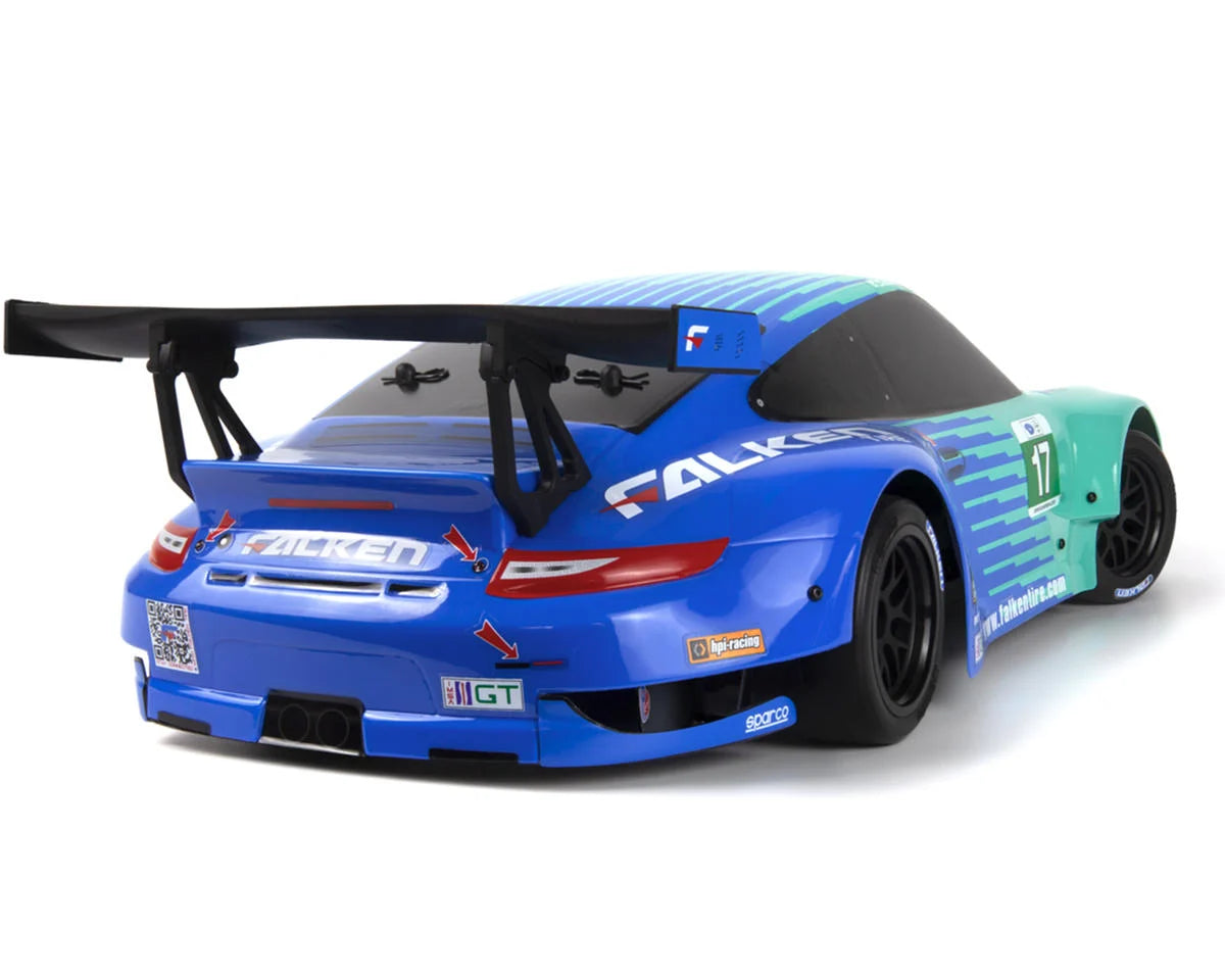 160780 HPI RS4 Sport 3 Porsche 911 GT3 RSR Falken 1/10 RTR Brushed On-Road Car w/2.4GHz Radio, 7.2V Battery & Charger