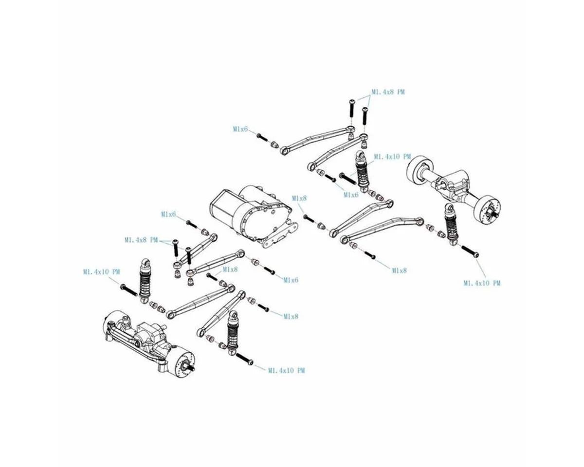 Hot Racing Axial SCX30 21.5mm Threaded Aluminum Friction Shocks (2) w/Springs - SXTY215GP