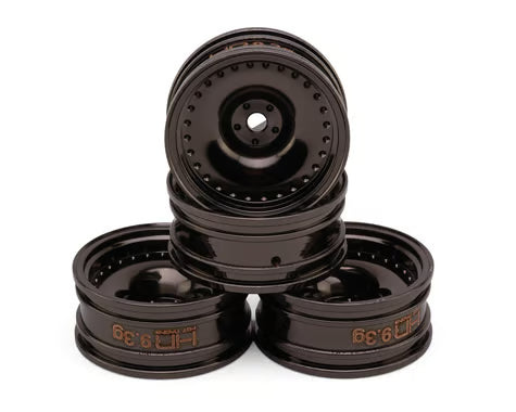 Hot Racing Axial SCX30 0.7" Brass Crawler Wheels (Black Chrome) (4) (9.3g ea) - SXTY919H01