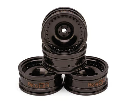 Hot Racing Axial SCX30 0.7" Brass Crawler Wheels (Black Chrome) (4) (9.3g ea) - SXTY919H01