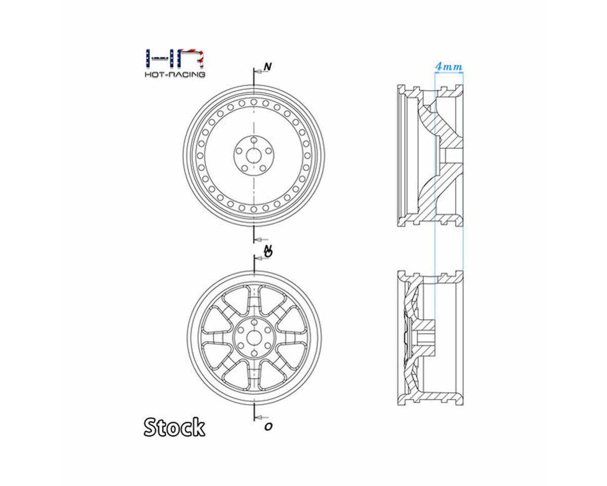 Hot Racing Axial SCX30 0.7" Brass Crawler Wheels (Black Chrome) (4) (9.3g ea) - SXTY919H01