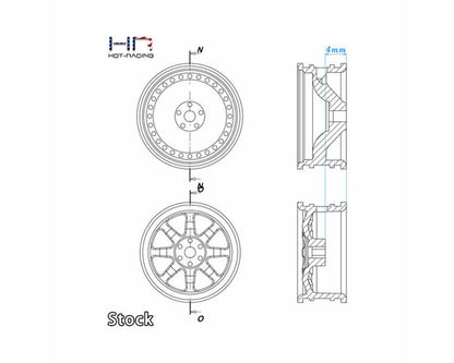 Hot Racing Axial SCX30 0.7" Brass Crawler Wheels (Black Chrome) (4) (9.3g ea) - SXTY919H01