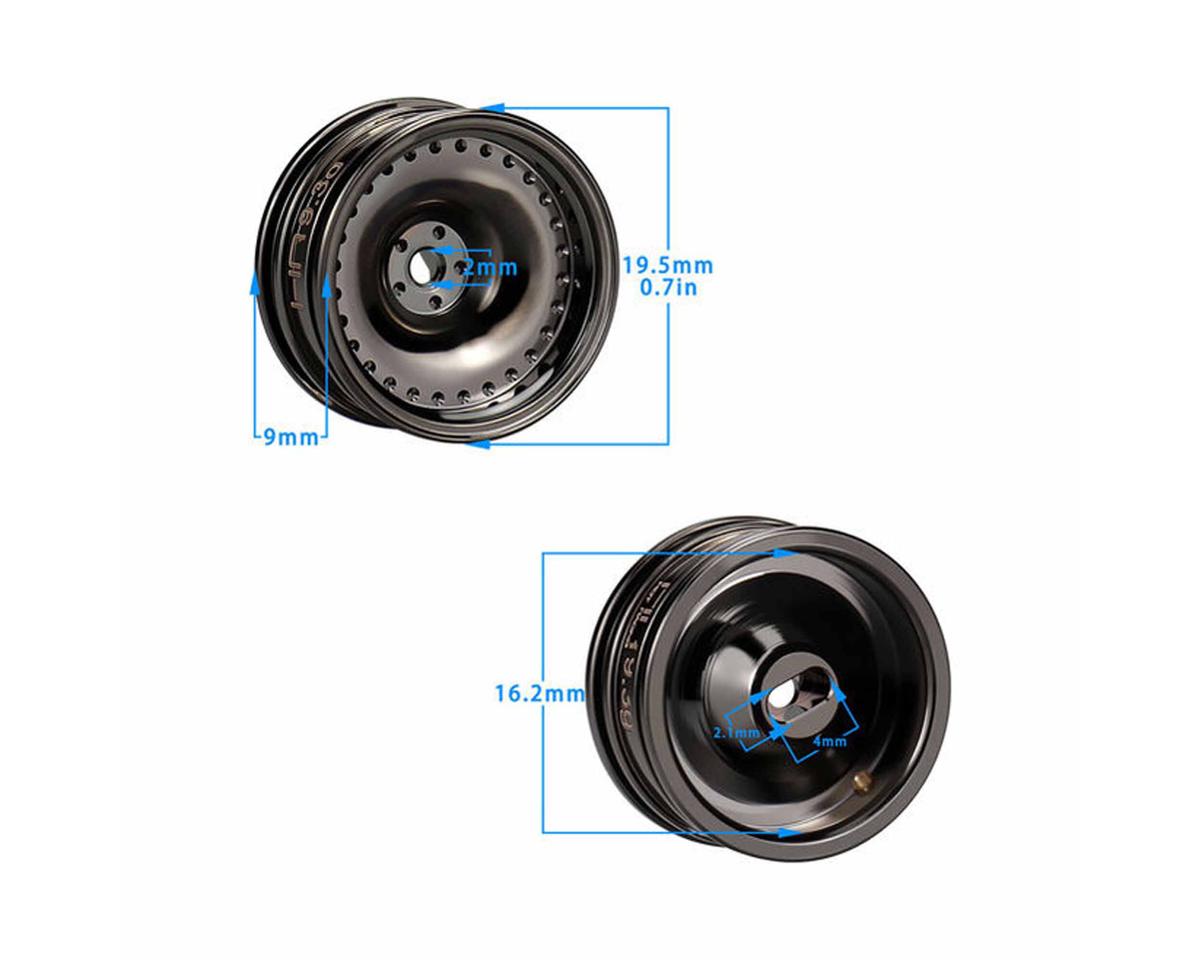 Hot Racing Axial SCX30 0.7" Brass Crawler Wheels (Black Chrome) (4) (9.3g ea) - SXTY919H01
