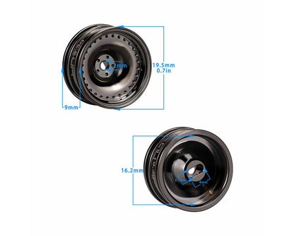 Hot Racing Axial SCX30 0.7" Brass Crawler Wheels (Black Chrome) (4) (9.3g ea) - SXTY919H01