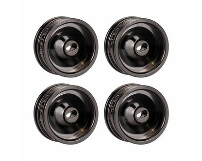 Hot Racing Axial SCX30 0.7" Brass Crawler Wheels (Black Chrome) (4) (9.3g ea) - SXTY919H01