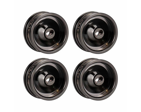 Hot Racing Axial SCX30 0.7" Brass Crawler Wheels (Black Chrome) (4) (9.3g ea) - SXTY919H01
