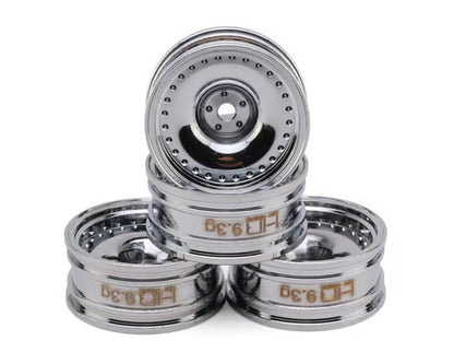 Hot Racing Axial SCX30 0.7" Brass Crawler Wheels (Chrome) (4) (9.3g ea) - SXTY919H08