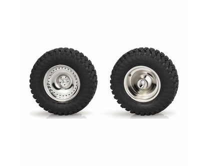 Hot Racing Axial SCX30 0.7" Brass Crawler Wheels (Chrome) (4) (9.3g ea) - SXTY919H08