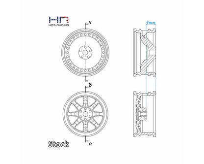 Hot Racing Axial SCX30 0.7" Brass Crawler Wheels (Chrome) (4) (9.3g ea) - SXTY919H08