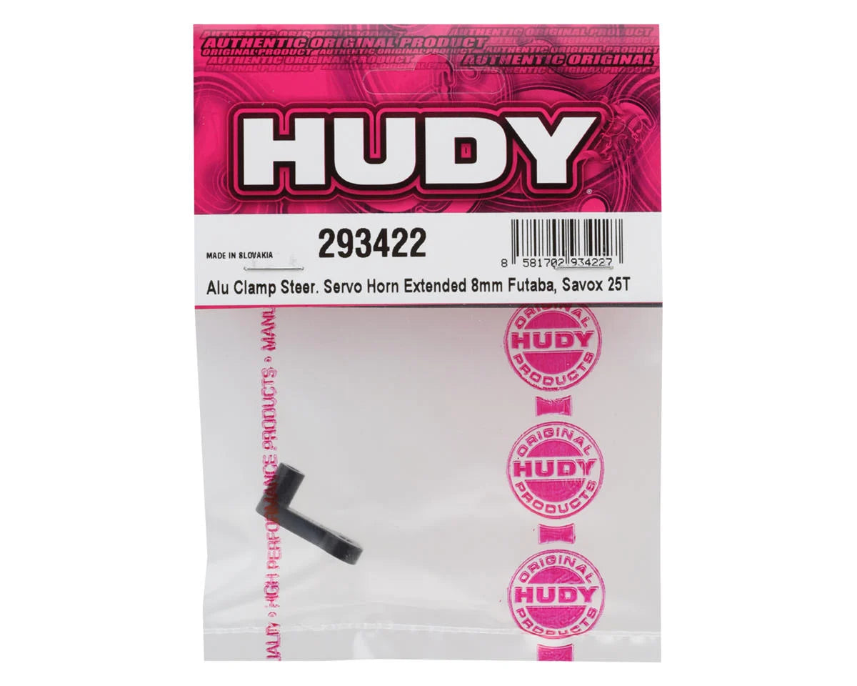 293422 HUDY Aluminum Clamp Steer. Servo Horn Extended 8mm Futaba