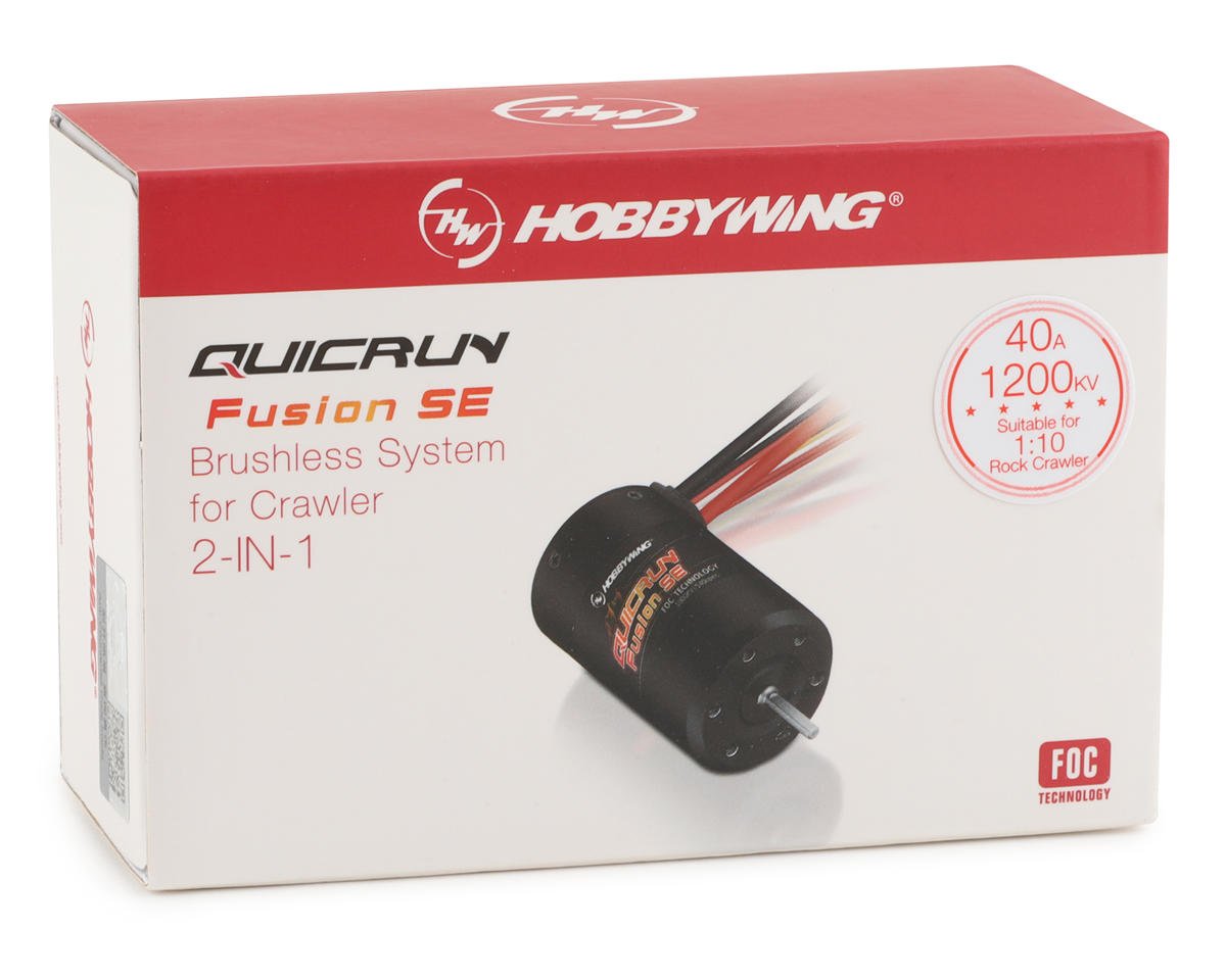 Hobbywing QuicRun Fusion SE FOC 2-in-1 Crawler Brushless ESC & Motor System (1800Kv) (540 Spec) - HWA30404317