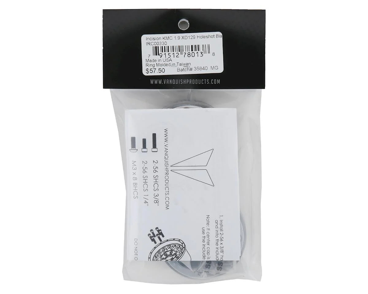 Vanquish Products Incision KMC 1.9" XD129 Holeshot Crawler Wheel (Black) (2) - IRC00330