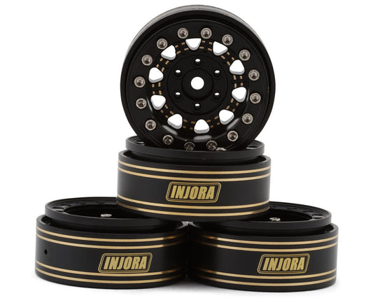 Injora 1.3” Brass Beadlock Wheels for 1/24 or 1/18 RC Crawler YQW-1305BGD