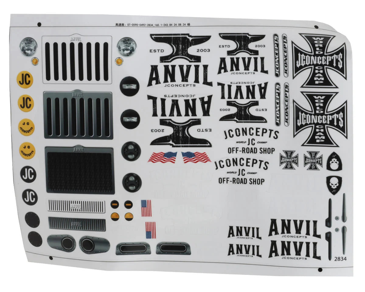 JConcepts Anvil 1/10 Rock Crawler Pre-Trimmed Body (Clear) (12.3") (Cab Only) - JCO0492