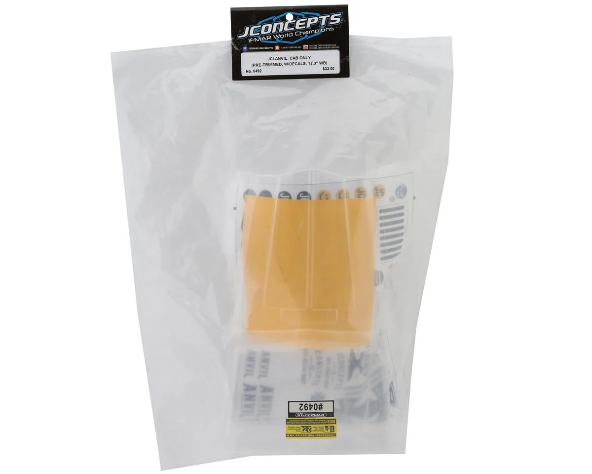 JConcepts Anvil 1/10 Rock Crawler Pre-Trimmed Body (Clear) (12.3") (Cab Only) - JCO0492