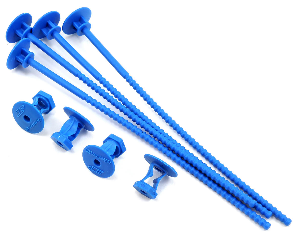 2430-1 JConcepts - 1/10th Buggy Tire Stick Holds 4 MountedTires, Blue - 4PC