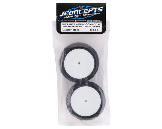 3152-101021 Fuzz Bite LP 2.2 Mounted 2WD Rear Buggy Tire (White) (2) (Pink) (Carpet) w/12mm Hex 3152-101021